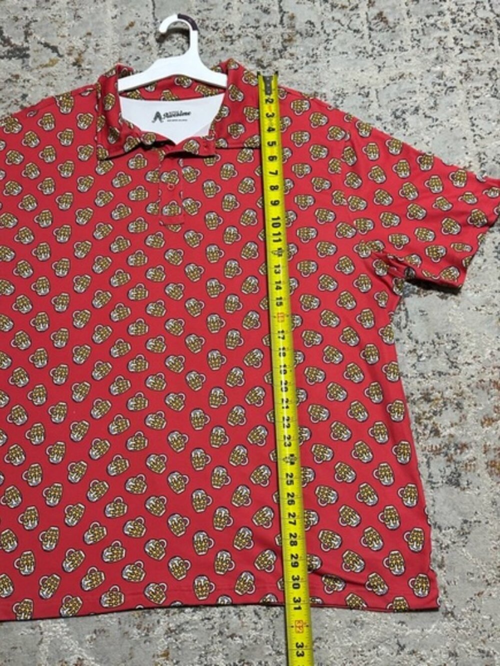 Royal & Awesome Golf Polo Shirt BEER MUGS Men's XXL Red - Picture 10 of 12